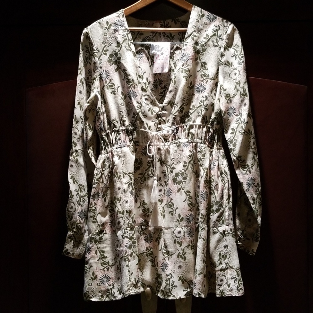 Free People Ivory Floral Dress